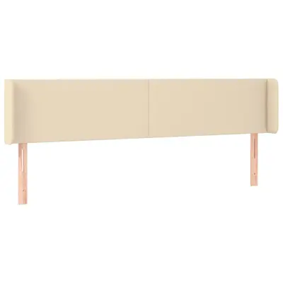 vidaXL Vzglavje z ušesi krem 163x16x78/88 cm blago