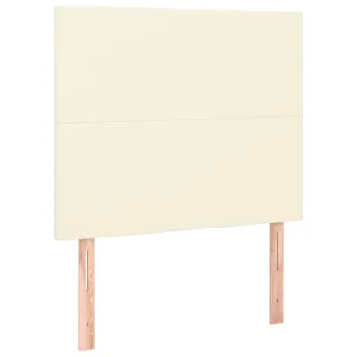 vidaXL Posteljno vzglavje 2 kosa krem 100x5x78/88 cm umetno usnje