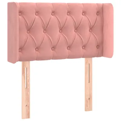 vidaXL Vzglavje z ušesi roza 83x16x78/88 cm žamet