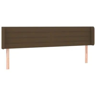 vidaXL Vzglavje z ušesi temno rjavo 163x16x78/88 cm blago