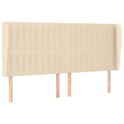 vidaXL Vzglavje z ušesi krem 163x23x118/128 cm blago