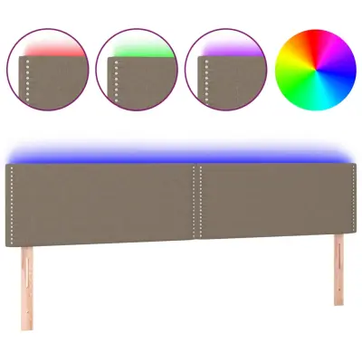 vidaXL LED posteljno vzglavje taupe 200x5x78/88 cm blago