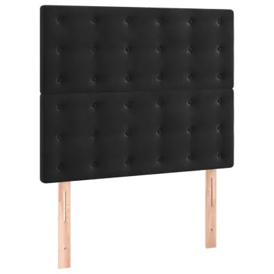 vidaXL Posteljno vzglavje 2 kosa črno 80x5x78/88 cm žamet