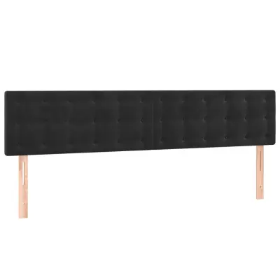 vidaXL Posteljno vzglavje 2 kosa črno 80x5x78/88 cm žamet