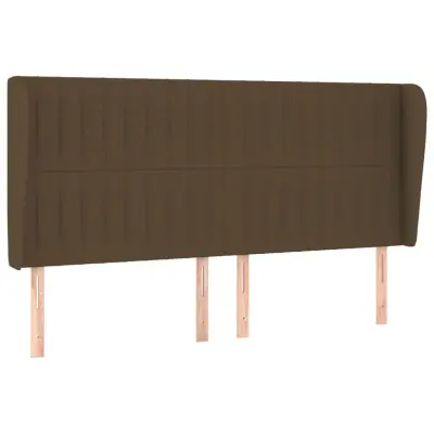 vidaXL Vzglavje z ušesi temno rjavo 183x23x118/128 cm blago