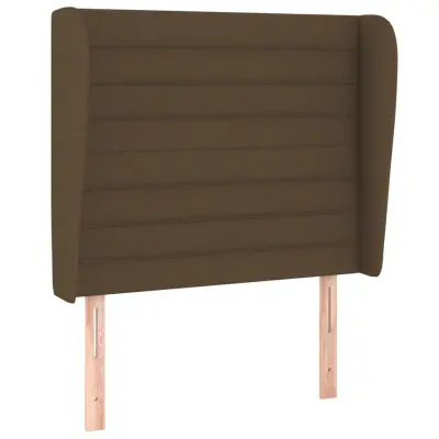 vidaXL Vzglavje z ušesi temno rjavo 83x23x118/128 cm blago