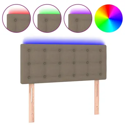 vidaXL LED posteljno vzglavje taupe 80x5x78/88 cm blago