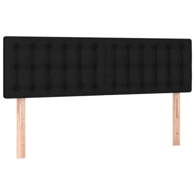vidaXL Posteljno vzglavje 2 kosa črno 72x5x78/88 cm blago