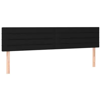 vidaXL Posteljno vzglavje 2 kosa črn 100x5x78/88 cm blago