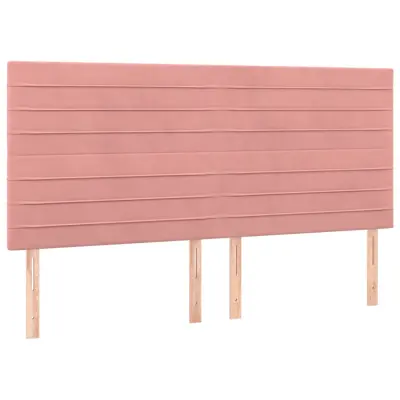 vidaXL Posteljno vzglavje 4 kosa roza 80x5x78/88 cm žamet