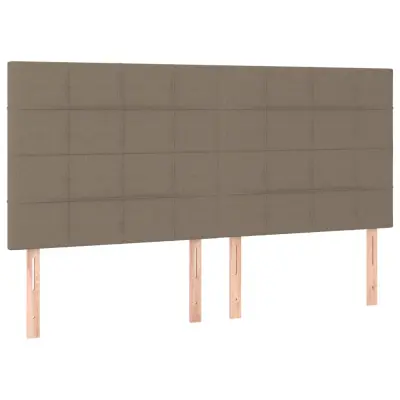 vidaXL Posteljno vzglavje 4 kosa taupe 100x5x78/88 cm blago