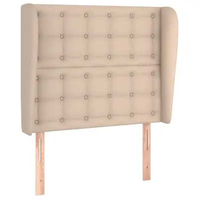 vidaXL Vzglavje z ušesi kapučino 103x23x118/128 cm umetno usnje
