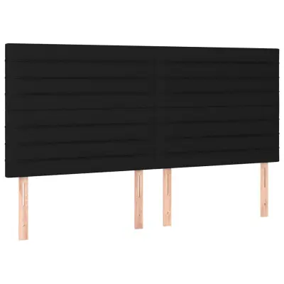 vidaXL Posteljno vzglavje 4 kosa črn 90x5x78/88 cm blago