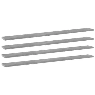 vidaXL Dodatne police za omaro 4 kosi betonsko sive 100x10x1,5 cm