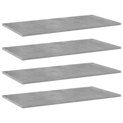 vidaXL Dodatne police za omaro 4 kosi betonsko sive 80x40x1,5 cm