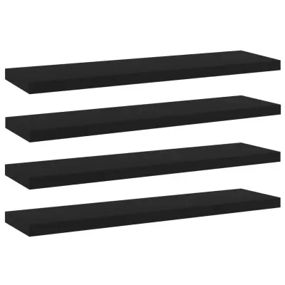 vidaXL Dodatne police za omaro 4 kosi črne 40x10x1,5 cm iverna plošča