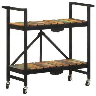 vidaXL Kuhinjski voziček 87x36x81 cm trden predelan les