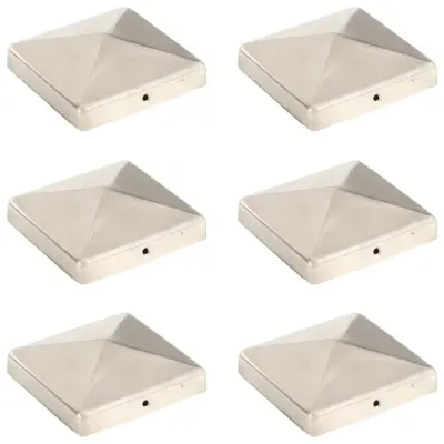 vidaXL Piramidni pokrovčki za stebričke 6 kosov jeklo 101x101 mm