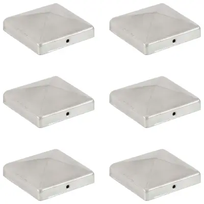 vidaXL Piramidni pokrovčki za stebričke 6 kosov kovina 101x101 mm