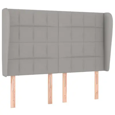 vidaXL Vzglavje z ušesi svetlo sivo 147x23x118/128 cm blago