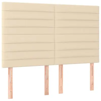 vidaXL Posteljno vzglavje 4 kosa krem 72x5x78/88 cm blago