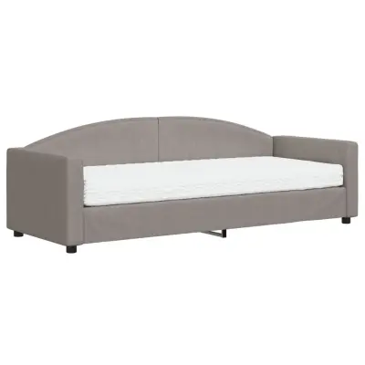 vidaXL Dnevna postelja z vzmetnico taupe 80x200 cm blago