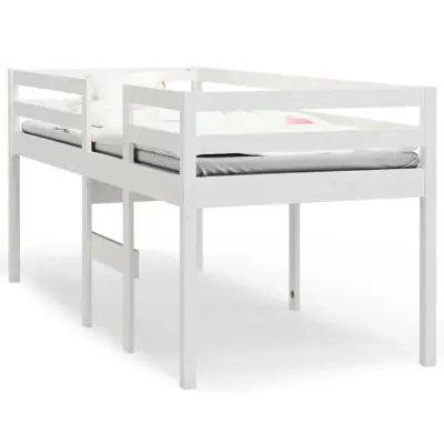 vidaXL Visoka postelja bela 80x200 cm trdna borovina