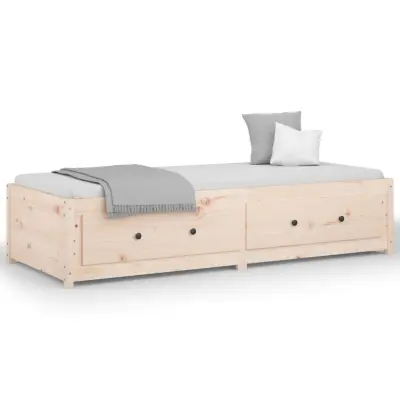 vidaXL Izvlečna postelja brez vzmetnice 90x200 cm trdna borovina