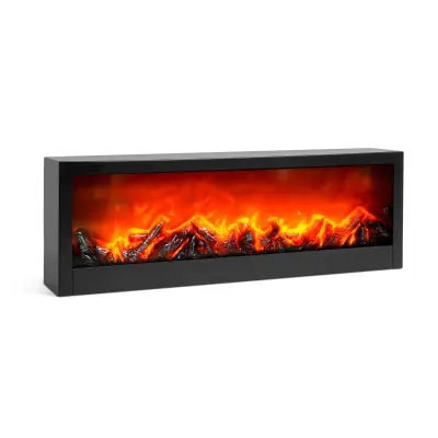 Dekorativni okrasni kamin z LED efektom plamena na baterije ali USB 60 x 10 x 20cm