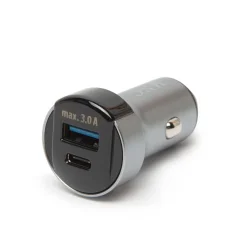 Avtopolnilec z USB-C in USB vtičnico z hitrim polnjenjem 18W