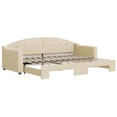 vidaXL Izvlečna dnevna postelja temno krem 80x200 cm blago