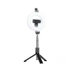 Selfie stick tripod z LED obročem XO BT SS12 črn 95 cm