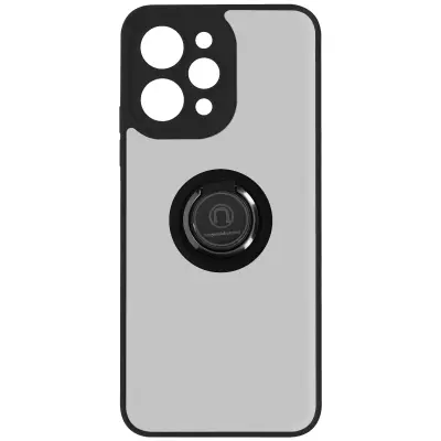 Ovitek za Xiaomi Redmi 12, podpora za kovinski obroc, serija Ringrip - crna