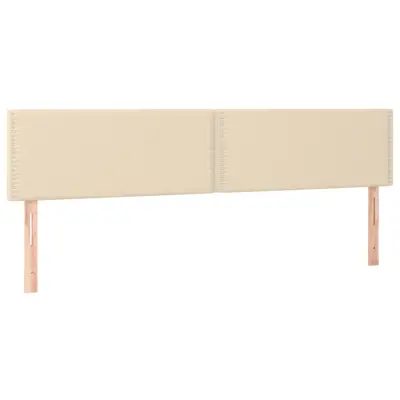 vidaXL Posteljno vzglavje 2 kosa krem 90x5x78/88 cm blago