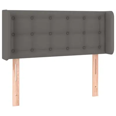 vidaXL Vzglavje z ušesi sivo 93x16x78/88 cm umetno usnje