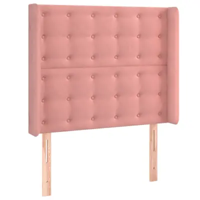 vidaXL Vzglavje z ušesi roza 93x16x118/128 cm žamet