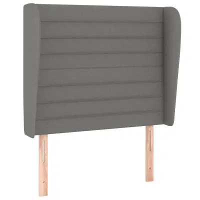 vidaXL Vzglavje z ušesi temno sivo 83x23x118/128 cm blago
