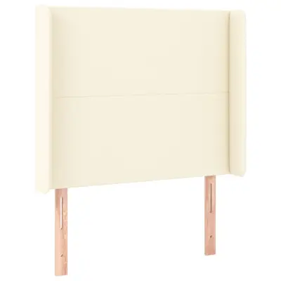 vidaXL Vzglavje z ušesi krem 103x16x118/128 cm umetno usnje