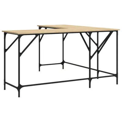 vidaXL Pisalna miza sonoma hrast 149x149x75 cm inženirski les