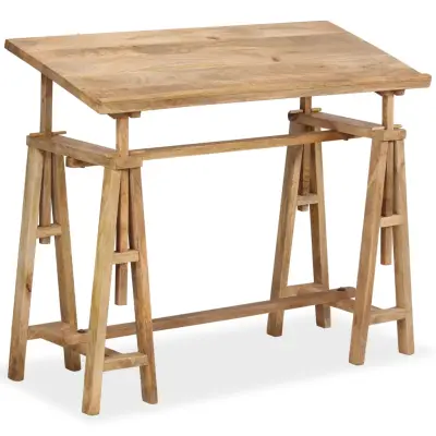 vidaXL Risalna miza iz trdnega mangovega lesa 116x50x76 cm