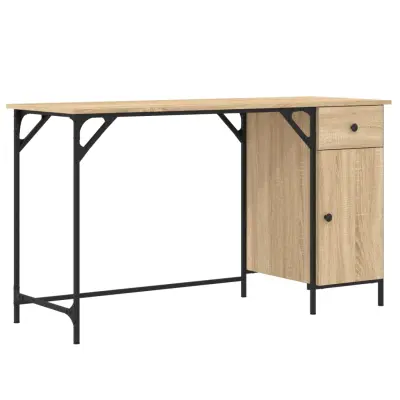 vidaXL Računalniška miza sonoma hrast 131x48x75 cm inženirski les