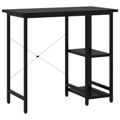 vidaXL Računalniška miza črna 80x40x72 cm MDF in kovina