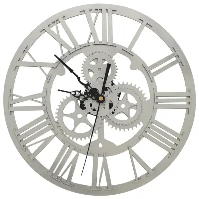 vidaXL Stenska ura srebrna 30 cm akril
