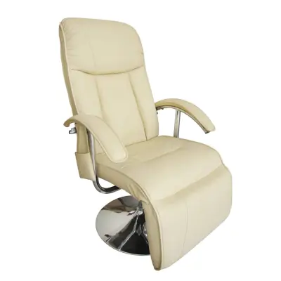 vidaXL Masažni stol kremno belo umetno usnje