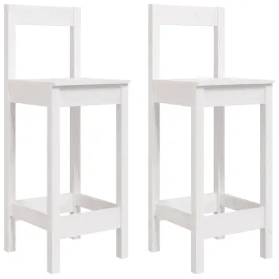 vidaXL Barski stoli 2 kosa bele barve 40x41,5x112 cm trdna borovina