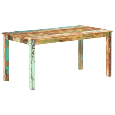 vidaXL Jedilna miza iz trdnega predelanega lesa 160x80x76 cm