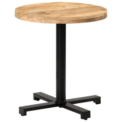 vidaXL Bistro miza okrogla Ø 70x75 cm robusten mangov les