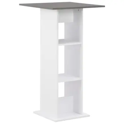 vidaXL Barska miza bela in antracitno siva 60x60x110 cm
