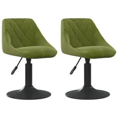 vidaXL Vrtljiv jedilni stol 2 kosa svetlo zelen žamet