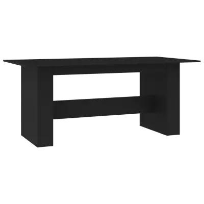 vidaXL Jedilna miza črna 180x90x76 cm iverna plošča